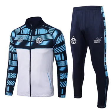 A540# 22-23 Marseille white with blue jacket tracksuit size S-2XL