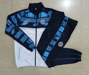 A540# 22-23 Marseille white with blue jacket tracksuit size S-2XL