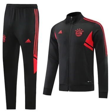 22-23 Bayern black with red full zipper jacket tracksuit size S~2XL