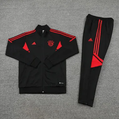 22-23 Bayern black with red full zipper jacket tracksuit size S~2XL