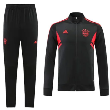 22-23 Bayern black with red full zipper jacket tracksuit size S~2XL
