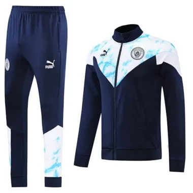 22-23 Man City navy blue with white full zipper jacket tracksuit size S~2XL