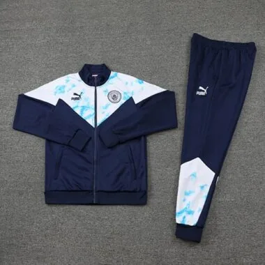 22-23 Man City navy blue with white full zipper jacket tracksuit size S~2XL