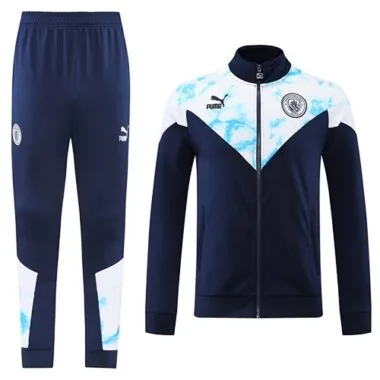 22-23 Man City navy blue with white full zipper jacket tracksuit size S~2XL