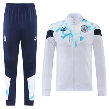 22-23 Man City white full zipper jacket tracksuit size S~2XL