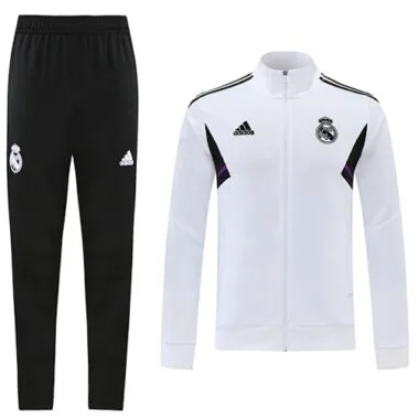 22-23 Real Madrid white with black full zipper jacket tracksuit size S~2XL