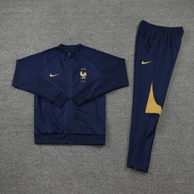 22-23 France navy blue full zipper jacket tracksuit size S~2XL