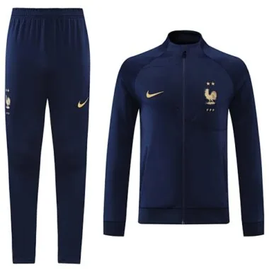 22-23 France navy blue full zipper jacket tracksuit size S~2XL