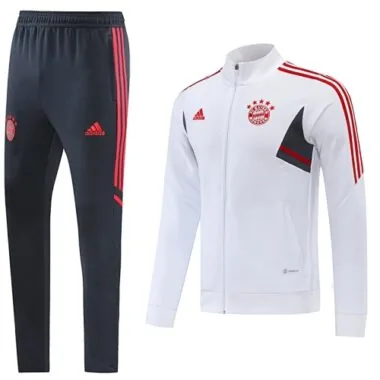 22-23 Bayern white with gray full zipper jacket tracksuit size S~2XL