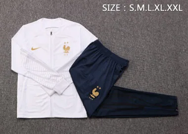 A529# 22-23 France white jacket tracksuit size S-2XL