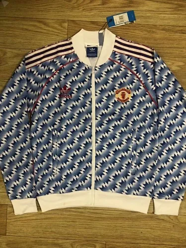 Retro jacket add+$5 1990-92 manud away blue jacket size S-2XL