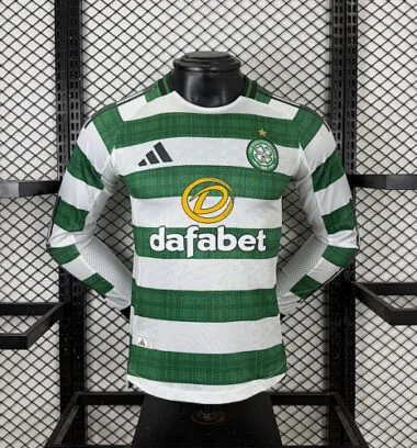 25-26 Players Celtic Home Kit Long Sleeve Cheap Football Jersey Wholesale Yupoo