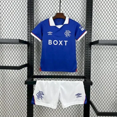 25-26 Kids Rangers Home Kit Cheap Football Jersey Wholesale Yupoo