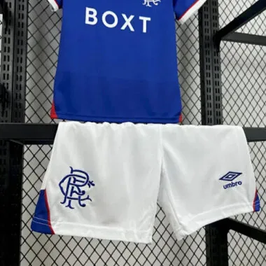 25-26 Kids Rangers Home Kit Cheap Football Jersey Wholesale Yupoo