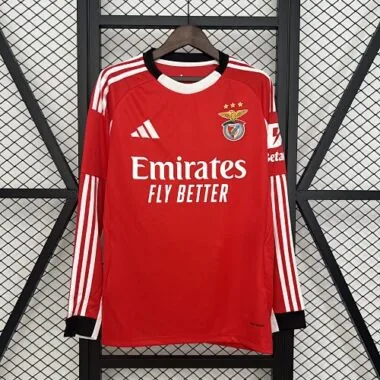 25-26 Long sleeve Benfica Home S-4XL Cheap Football Jersey Wholesale Yupoo