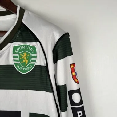 01-03 Sporting Lisbon Home Retro Kit Long Sleeve Vintage Shirt Soccer Jerseys Yupoo