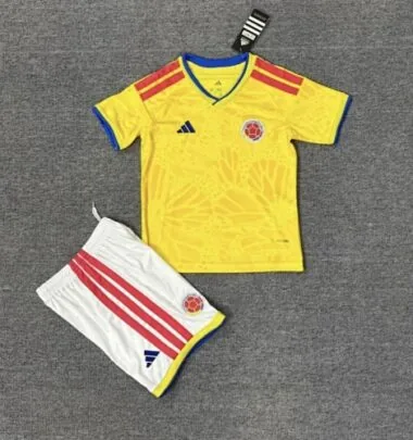 2026 Kids Colombia Home Kit World Cup Cheap Football Jersey Wholesale Yupoo