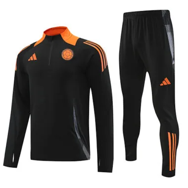 24-25 Colombia black with orange half zipper training tracksuit size S-2XL