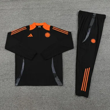 24-25 Colombia black with orange half zipper training tracksuit size S-2XL
