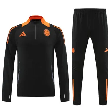 24-25 Colombia black with orange half zipper training tracksuit size S-2XL