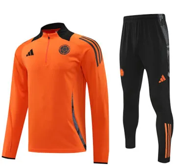 24-25 Colombia orange with black half zipper training tracksuit size S-2XL
