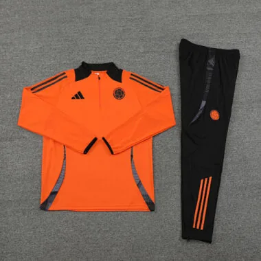 24-25 Colombia orange with black half zipper training tracksuit size S-2XL