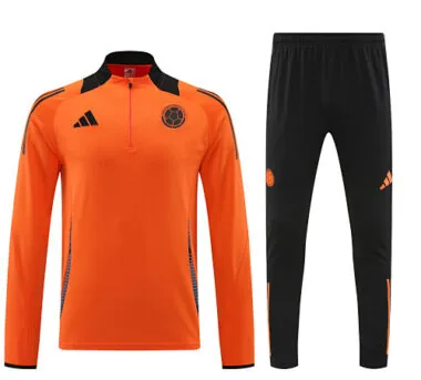 24-25 Colombia orange with black half zipper training tracksuit size S-2XL