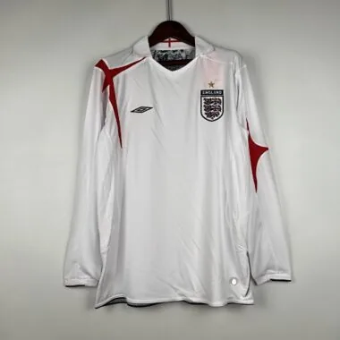 2006 Retro Long Sleeve England Home S-XXL