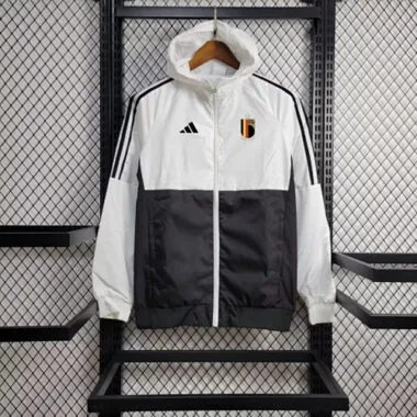 2024 Belgium White and Black Windbreaker Jacket