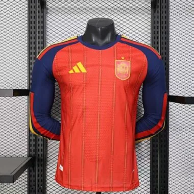 2026 Player Spain Home Long Sleeve Kit World Cup S-4XL Cheap Football Jersey Wholesale Yupoo