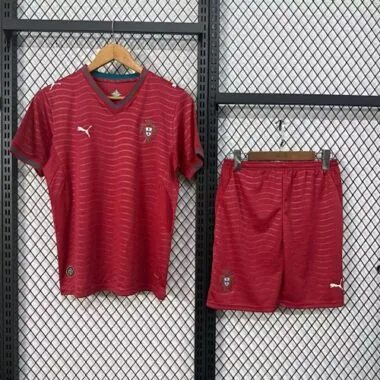 2026 Kids Portugal Home Kit World Cup Cheap Football Jersey Wholesale Yupoo