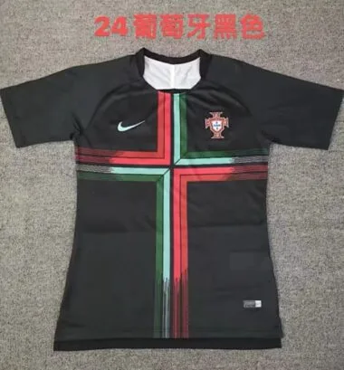 Camiseta de la selección nacional de Portugal 2024, equipación negra, tallas S-XXL, Yupoo
