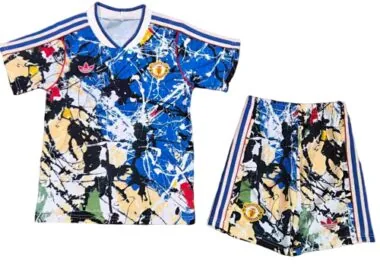25-26 Kids Manchester United x Stone Roses Kit Cheap Football Jersey Wholesale Yupoo