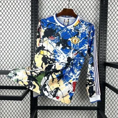 25-26 Manchester United x Stone Roses Long Sleeve Kit S-4XL Cheap Football Jersey Wholesale Yupoo