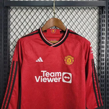 23-24 Kids Manchester United Home Long Sleeve Size 16-28