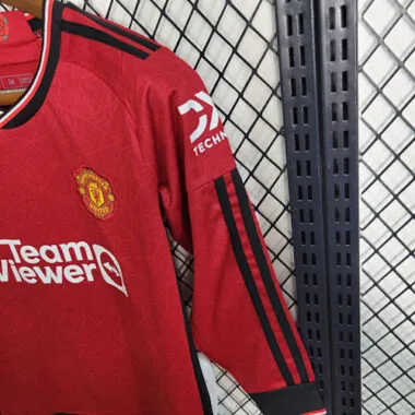 23-24 Kids Manchester United Home Long Sleeve Size 16-28