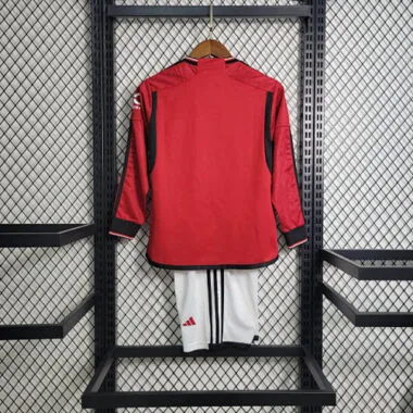 23-24 Kids Manchester United Home Long Sleeve Size 16-28