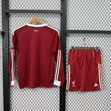 25-26 Kids Liverpool Home Long Sleeve Kit Cheap Football Jersey Wholesale Yupoo