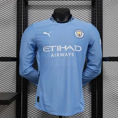 24-25 Manchester City Home Long Sleeve Kit Player Version Shirt