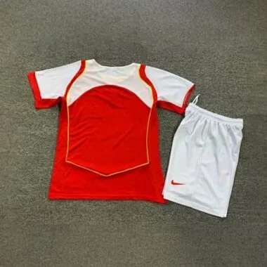 Camisa infantil retro do Arsenal para jogos em casa, época 2004-2005