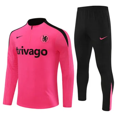 24-25 Chelsea Long Sleeve Tracksuit Red Training Suits