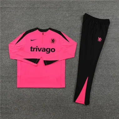 24-25 Chelsea Long Sleeve Tracksuit Red Training Suits