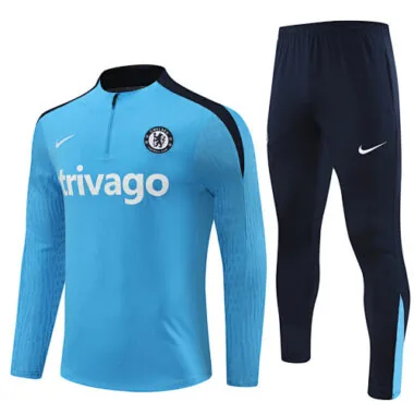 24-25 Chelsea Long Sleeve Tracksuit Blue Training Suits