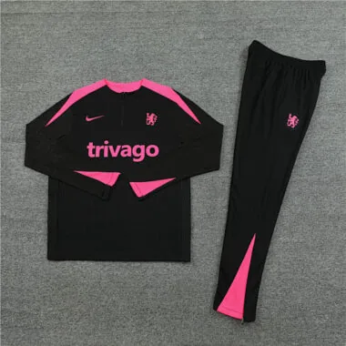 2024/25 Chelsea Long Sleeve Tracksuit Black Training Suits