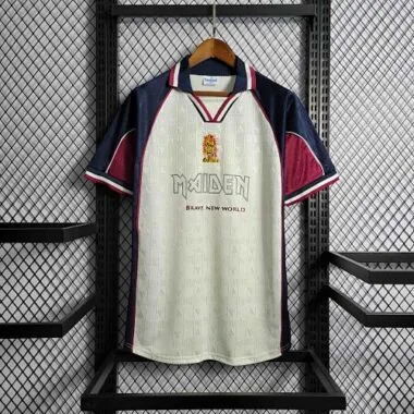 99-00 West Ham Iron Maiden Away Retro Kit Vintage Shirt