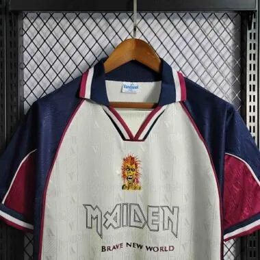 99-00 West Ham Iron Maiden Away Retro Kit Vintage Shirt
