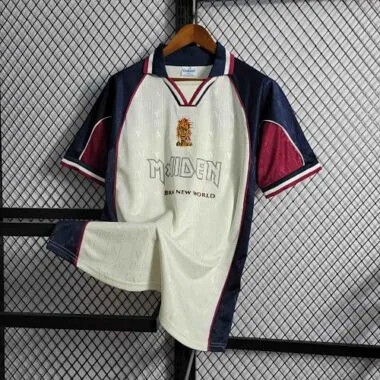 99-00 West Ham Iron Maiden Away Retro Kit Vintage Shirt