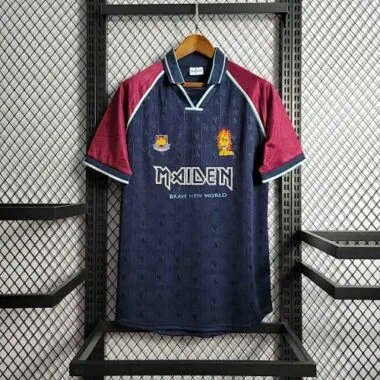 99-00 West Ham Iron Maiden Home Joint Board Retro Kit Vintage Shirt