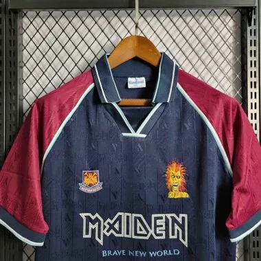 99-00 West Ham Iron Maiden Home Joint Board Retro Kit Vintage Shirt