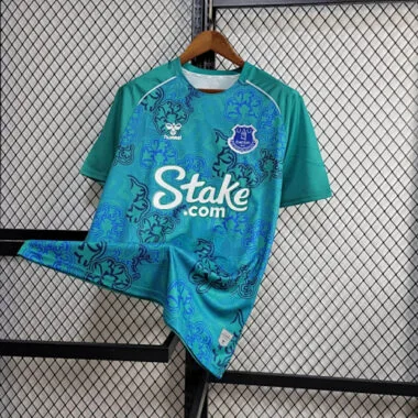 23-24 Everton Hummel Limited Edition Kit Pre-Match Shamrock Shirt